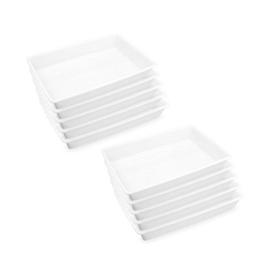 Kit 10 Bandejas Plásticas 2,2l Plasvale Branco