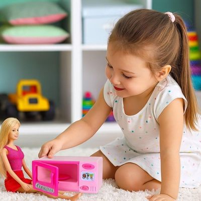 Mini Microondas Infantil Cozinha Brinquedo Forno Didatico Para Criança Boneca