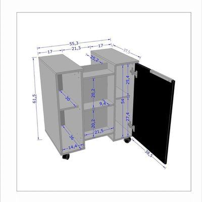 Gabinete Para Banheiro Lisboa Com Porta E 6 Nichos Branco