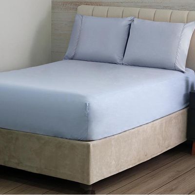 Jogo de Cama S Ponto Palito Queen 3 Pçs 180F Azul  Sonhare