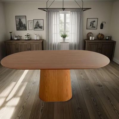 Mesa De Jantar Cone Retangular Arredondada 180x100cm Cinamomo