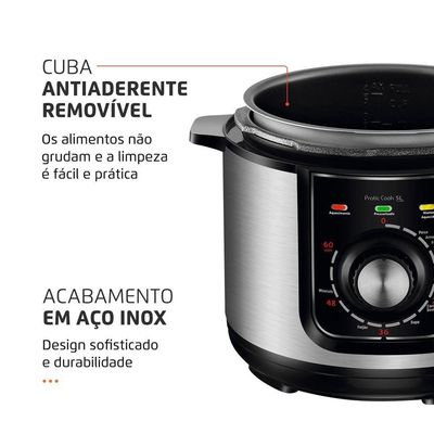 Panela Elétrica De Pressão-preto/inox 220v-preto/inox 220V