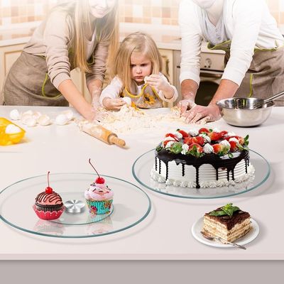 Prato Giratório Redondo Para Confeitagem Vidro 30cm