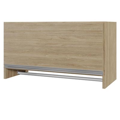 Kit 02 Armários Multiuso Aéreo Cabideiro Grécia L03 Castanho - Lyam