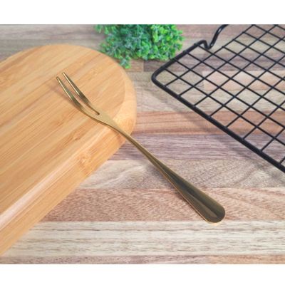 Garfo para Petiscos Frutas Sobremesa Garfinho Dourado Inox 50un