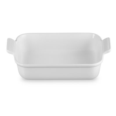 TRAVESSA LE CREUSET HERITAGE RETANGULAR 26CM EM CERÂMICA BRANCO COTTON 71102264310001
