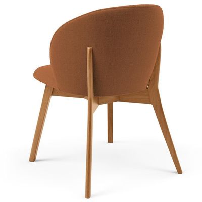 Kit 04 Cadeiras De Jantar E Estar Living Estofada Mia L02 Bouclê Terracota - Lyam Decor