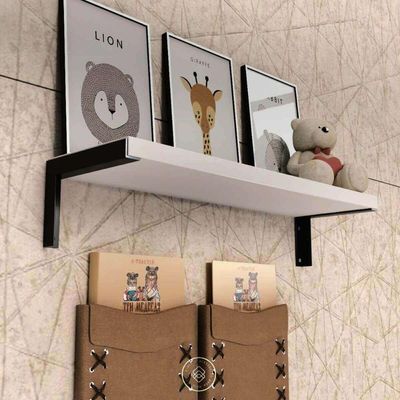 Jogo 10 Mãos Francesas de Prateleira Reforçadas Pretas 18x12,5cm Aço Carbono Dimec
