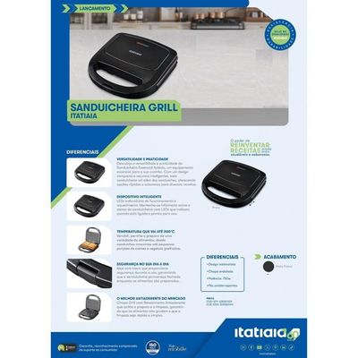 Sanduicheira Itatiaia Essencial Preto 110V