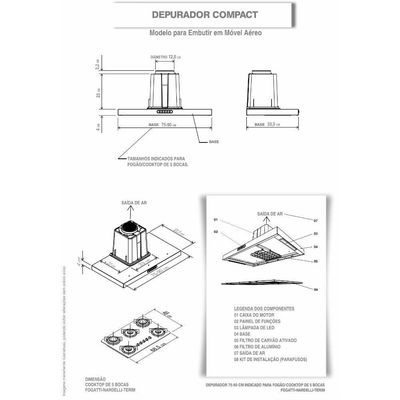 Depurador Terim Compact New Embutir Inox 90 cm Inox 110V