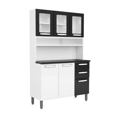 Cozinha Compacta 6 Ptas 2vid 2gav Pto Bco Evidence Bertolini Preto/branco