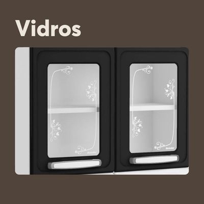 Cozinha Compacta 6 Ptas 2vid 2gav Pto Bco Evidence Bertolini Preto/branco
