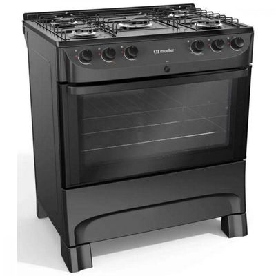 Fogão Mueller 5 Bocas Com Mesa Esmaltada FI5BC Preto Bivolt