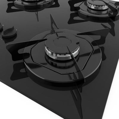 Cooktop Fogatti à Gás Fgt 4b Vidro Preto Flange Esmaltada Preto Bivolt