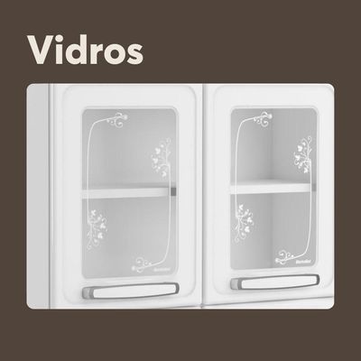 Cozinha Compacta Aço 6 Portas 2 Vid 2 Gav Branco Bertolini Branco