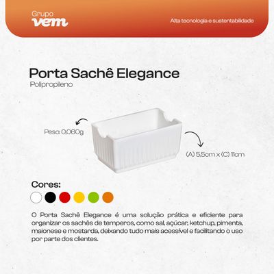 Porta Sachê Elegance Preto em Polipropileno