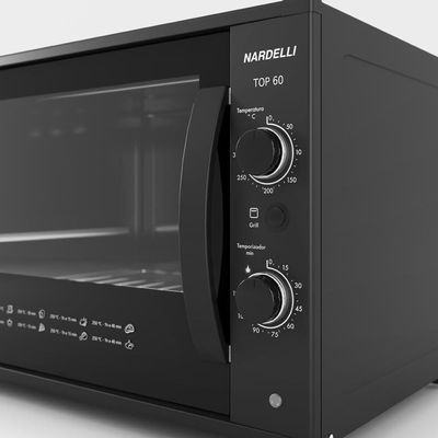 Forno Nardelli Elétrico Bancada Top 60 Black 60 Litros Black 110V