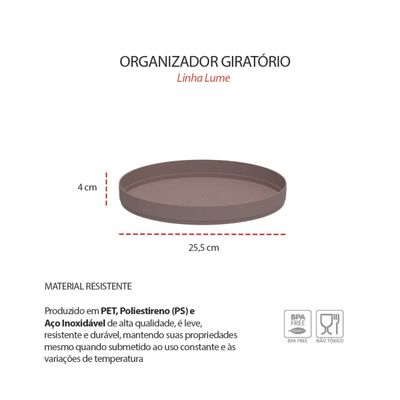 Organizador Giratorio Redondo Marrom Multiuso Porta Temperos