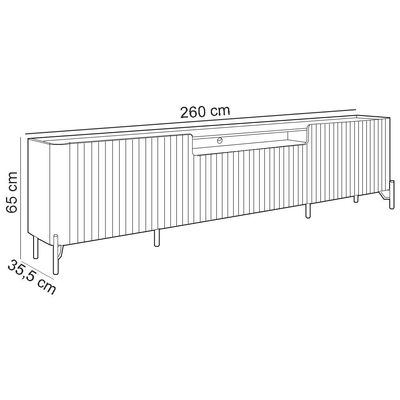 Rack Para Sala de Estar TV 85 Pol 4 Portas Brise Pés Industrial Preto Alef I03 Musgo - Lyam Decor