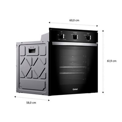 Forno de Embutir Elétrico Consul 84 Litros Timer Autodesligamento - COB84BE Preto / 220V