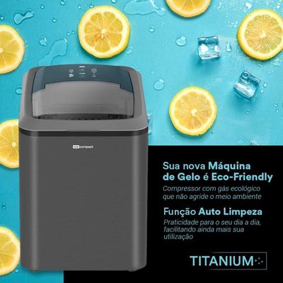 Máquina De Gelo Titanium 15kg Ice Compact Emg02t 220v - Eos 220v