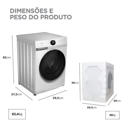 Lava E Seca Midea 11Kg MF201D110WB/WK Branco 220V