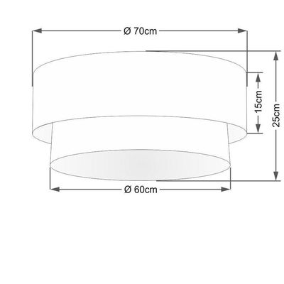 Plafon Duplo Cilíndrico Vivare Md-3064 Cúpula Em Tecido 70x60cm - Bivolt Preto 127/220v