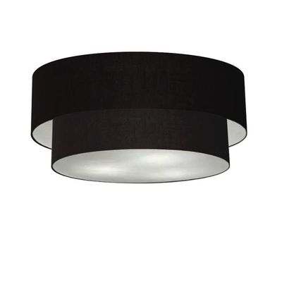 Plafon Duplo Cilíndrico Vivare Md-3064 Cúpula Em Tecido 70x60cm - Bivolt Preto 127/220v