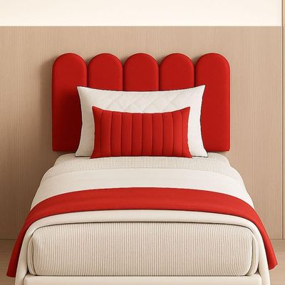 Cabeceira Solteiro Design Nuvem 45cm 5 Placas Em Suede Macio Vermelho