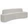 Sofá 3 Lugares Curvo Sala de Estar Living Cancún D02 Bouclê Creme 180 cm B-54 - Lyam Decor