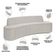 Sofá 3 Lugares Curvo Sala de Estar Living Cancún D02 Bouclê Creme 180 cm B-54 - Lyam Decor