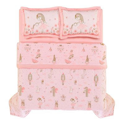 Edredom Infantil Casal 200 Fios Karsten 100%  Algodão Lily Casal / Rosa
