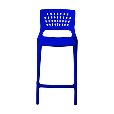 Banqueta Alta para Bancada e Cozinha Azul Bic Empilhável Marte em Polipropileno Acrilys
