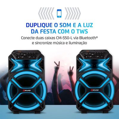 Caixa Amplificada Mondial 550W RMS CM-550-L Preto Bivolt