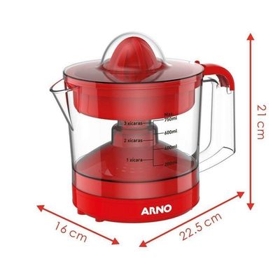 Espremedor Frutas Arno Suco Express 0,75l - Cp32 Vermelho 110V