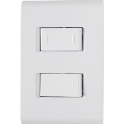 Conjunto 4x2 com 1 Interruptor Simples 10 A 250 V e 1 Interruptor Paralelo 10 A 250 V Tramontina Liz Branco