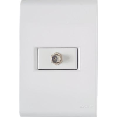 Conjunto 4x2 com 1 Tomada TV/SAT Coaxial Tramontina Liz Branco