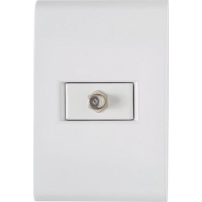 Conjunto 4x2 com 1 Tomada TV/SAT Coaxial Tramontina Liz Branco