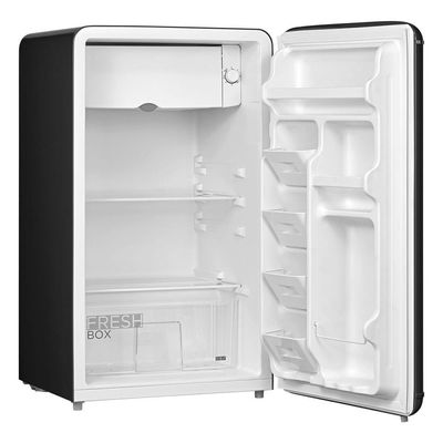 Frigobar Retrô Preto 93L Inverter Bivolt Midea MDRD142RTD303 Bivolt