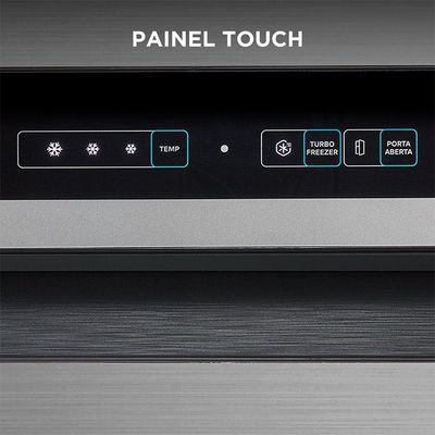 Geladeira Frost Free Duplex 394L Inverter Inox Midea MDRT533EVD461 110V