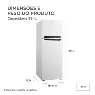 Geladeira Frost Free Duplex 394L Inverter Midea MDRT533EVD011 110V