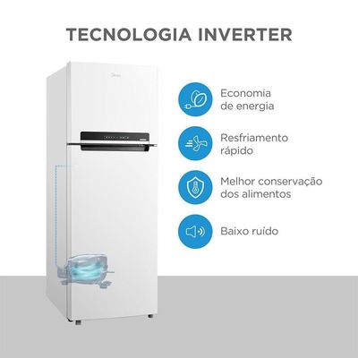 Geladeira Frost Free Duplex 394L Inverter Midea MDRT533EVD012 220V