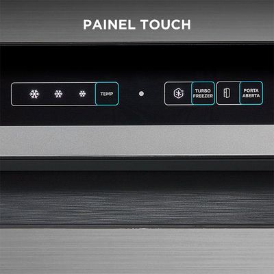 Geladeira Frost Free Duplex 394L Inverter Inox Midea MDRT533EVD462 220V
