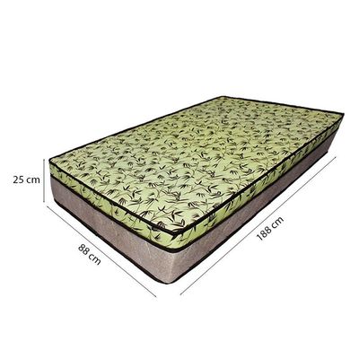Cama Box Baú Solteiro 88 Tecido Sintético Branco Com Colchão De Espuma D33 Tokio Bege