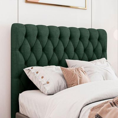 Cabeceira Estofada King 195 Cm Topázio Veludo Verde