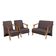 Conjunto Venus Braços Em Madeira Maciça 1 Namoradeira 2 Poltronas Suede Unidecor Marrom