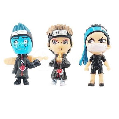Kit 6 Bonecos Action Figure Naruto Akatsuki 6Cm