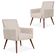 Kit 02 Poltronas Decorativas Para Sala de Estar e Recepção Maria W01 Pés Palito Suede Bege - Lyam Decor