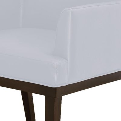Kit 02 Poltronas Decorativas Para Sala de Estar e Recepção Beatriz W01 Corino Branco - Lyam Decor