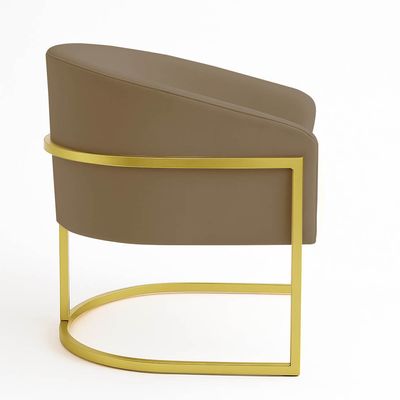 Poltrona Sala Decorativa Industrial Dourada Kit 2 Arielle Suede Marrom Rato D03 - D'Rossi